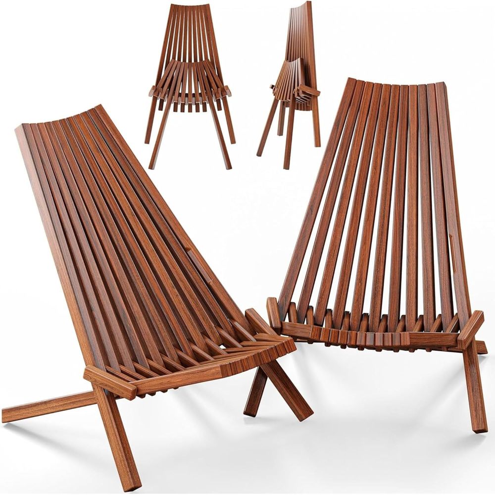 Outdoor Furniture Diy - 2-Pak Kursi Lipat Kayu Tamarack, Kursi