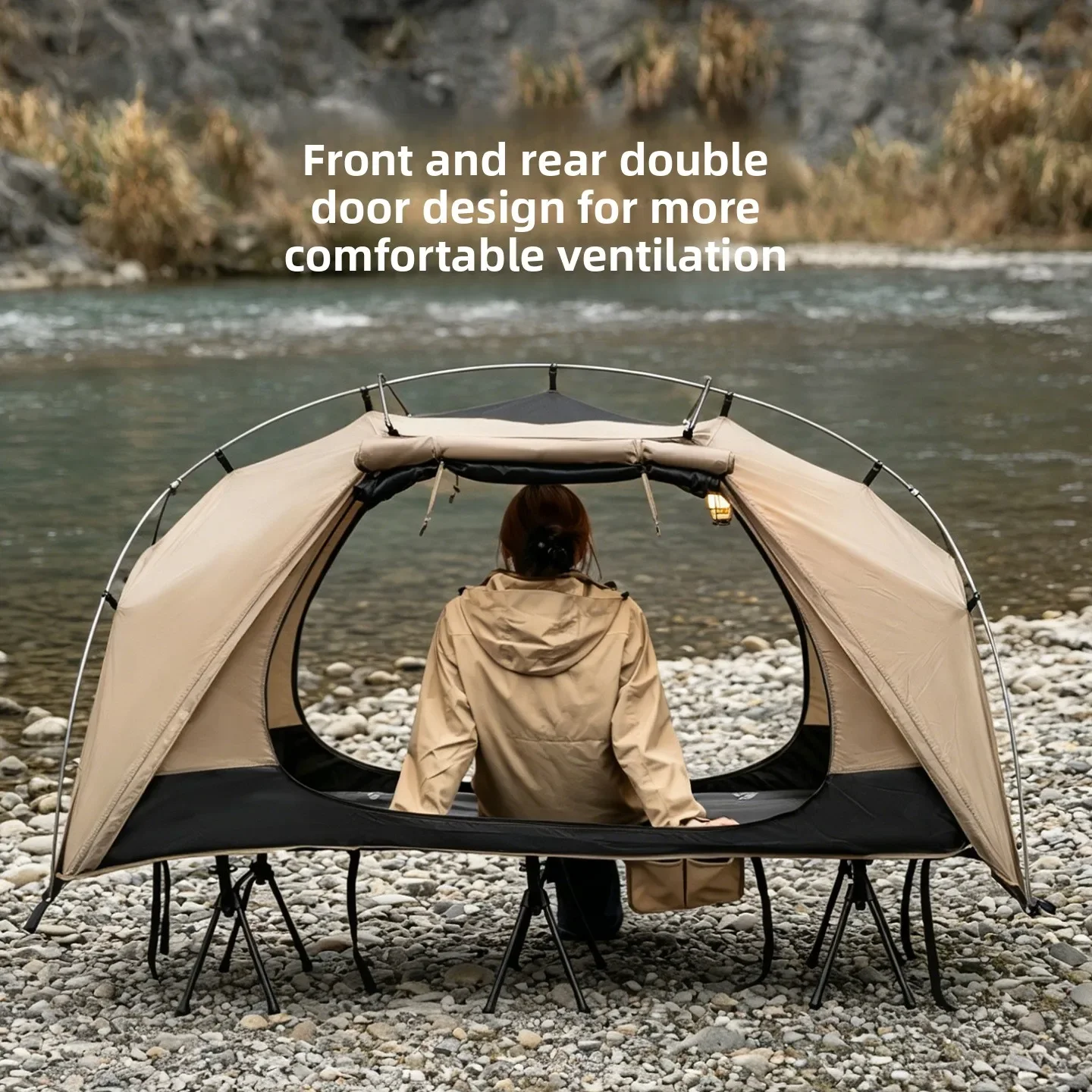 Outdoor Daybed Furniture - MOUNTAINHIKER Tenda Tempat Tidur Outdoor Ringan