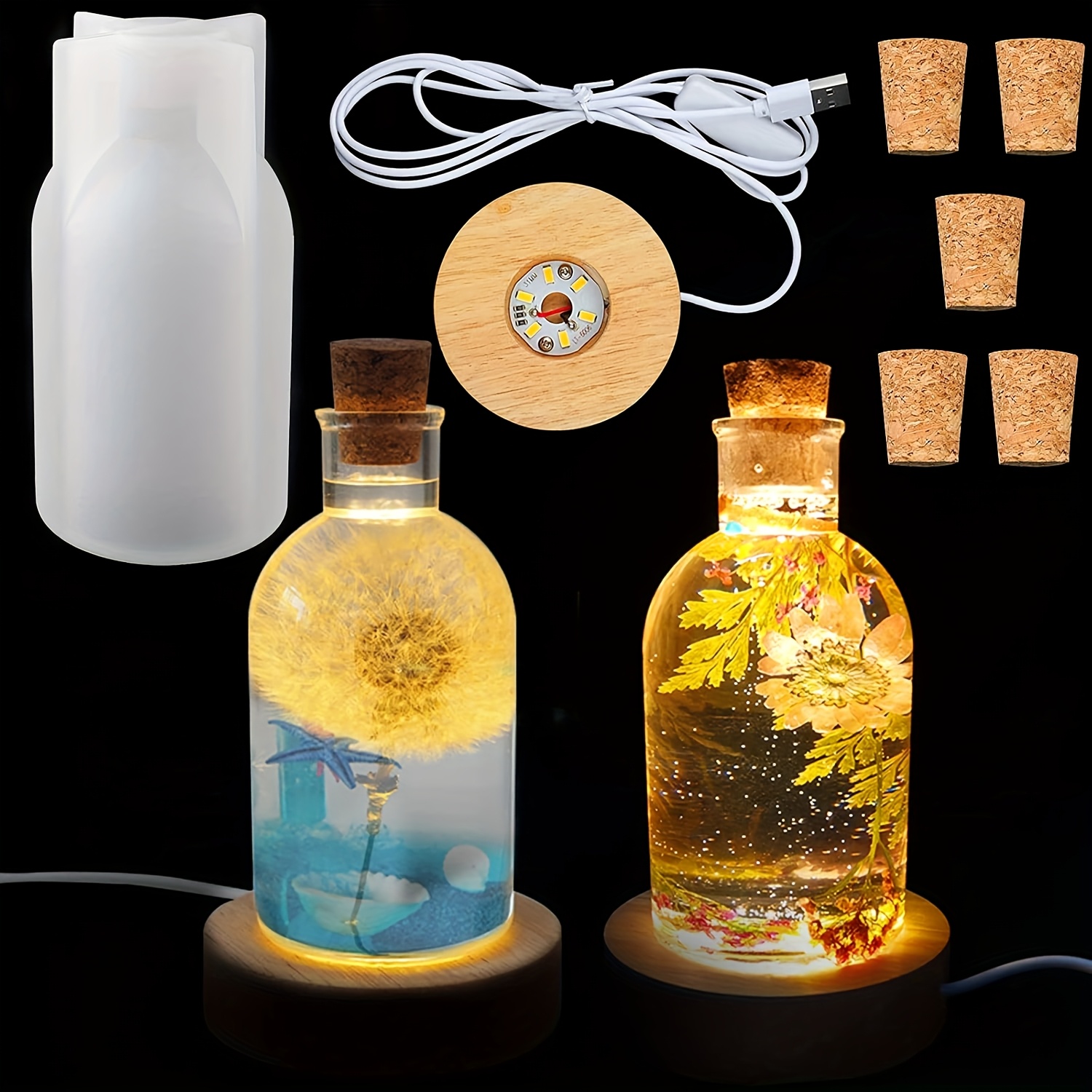 Outdoor Furniture Wood - Set Cetakan Resin Lampu Botol Drift,
